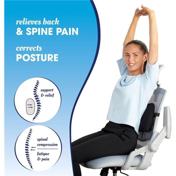 Support Pillow for Office Chair - Lower Back Support Posture Corrector - Cushion - Picture 4 of 6